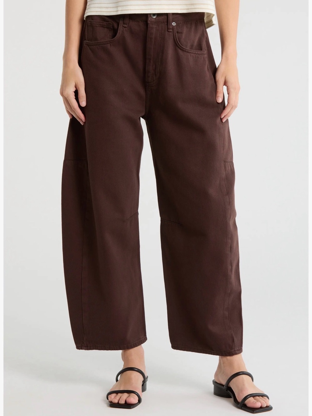 Rag & Bone Chase High Rise Barrel Jeans Women's 25 Espresso Brown